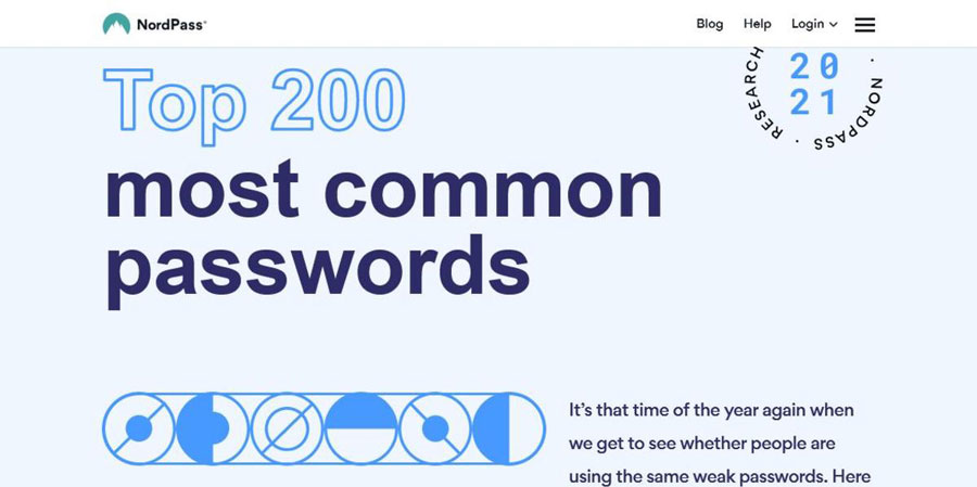 Top 200 Most Common Password List 2021ioTFNordPass̃uOj