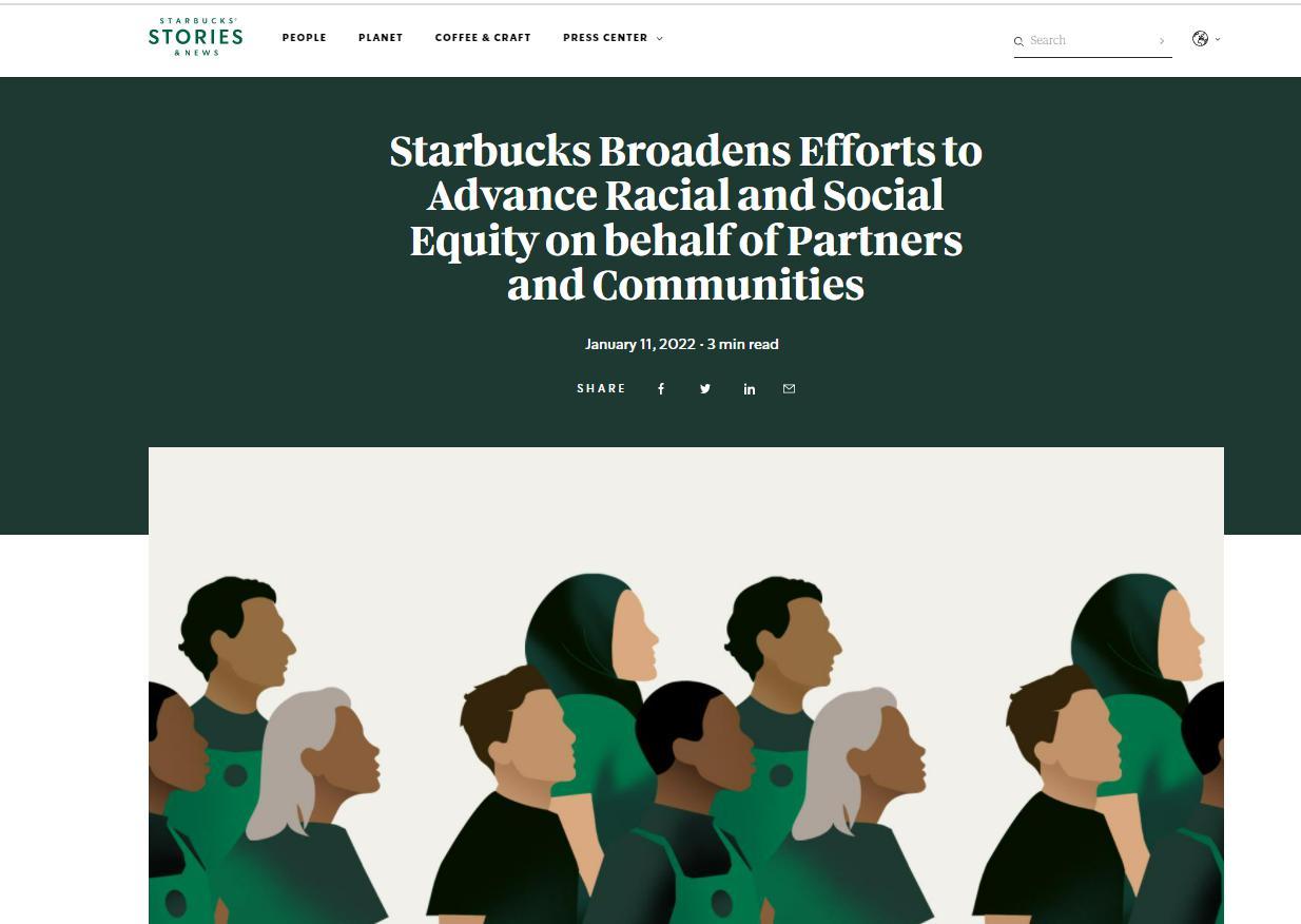 Starbucks Broadens Efforts to Advance Racial and Social Equity on behalf of Partners and CommunitiesioTFăX^[obNXWebTCgj