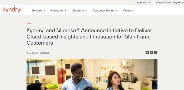 Kyndryl and Microsoft Announce Initiative to Deliver Cloud-based Insights and Innovation for Mainframe Customers