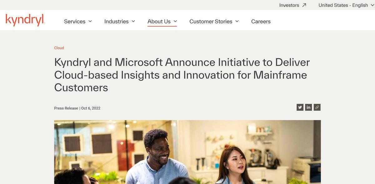 uKyndryl and Microsoft Announce Initiative to Deliver Cloud-based Insights and Innovation for Mainframe CustomersvioTFKyndryl̔\j