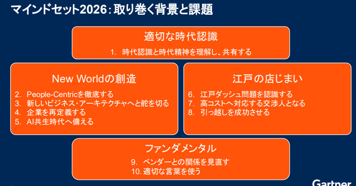「技術だけ変えても“江戸時代”のまま」 Gartnerが示す「AI共生時代」に必要なマインドセット