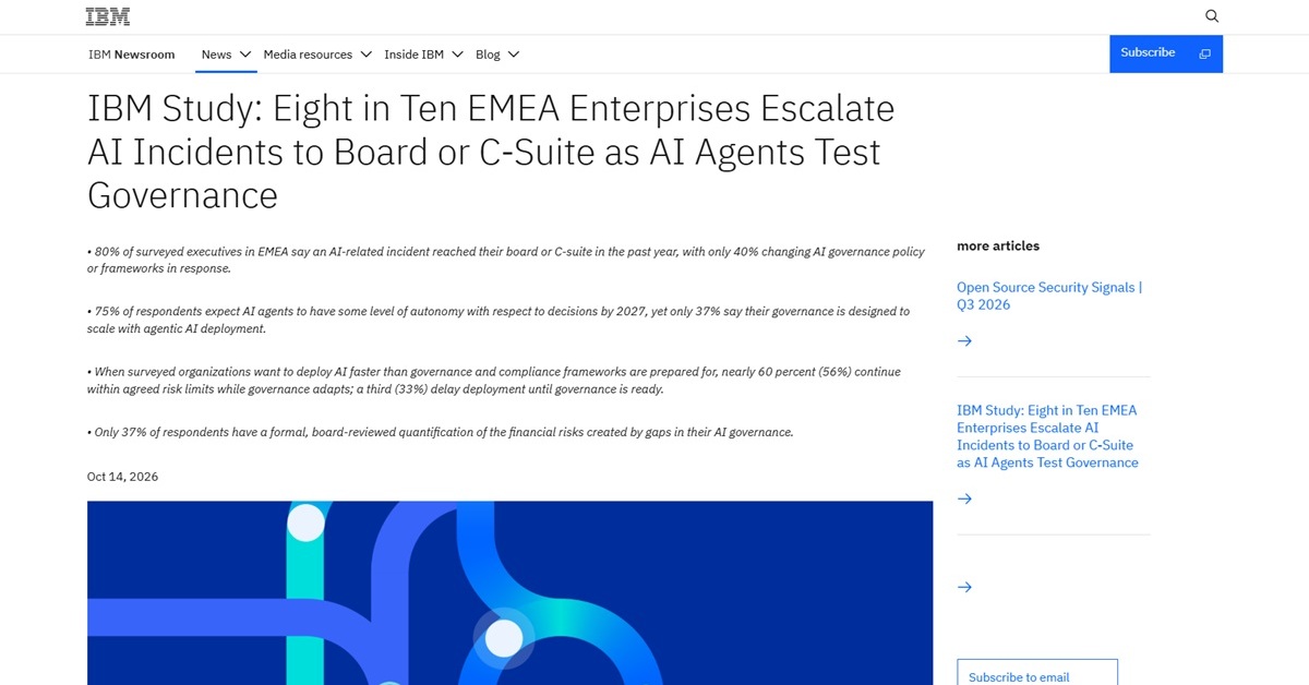 [ITmedia エンタープライズ] AIエージェントがやらかしたら誰の責任？ 経営層までインシデントが届いた企業は8割