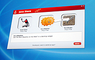 「Java Store」のデモ画面。ユーザーはドラッグ＆ドロップで簡単にアプリケーションを手に入れられる