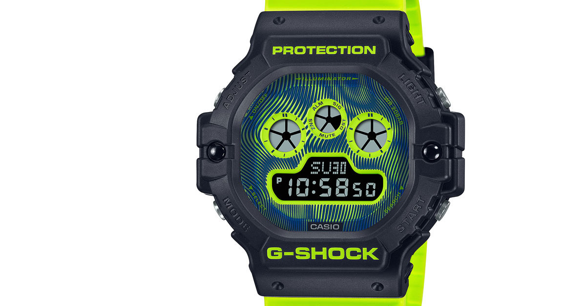 “時空のゆがみ”を表現したG-SHOCK！ 蛍光カラーとモアレ