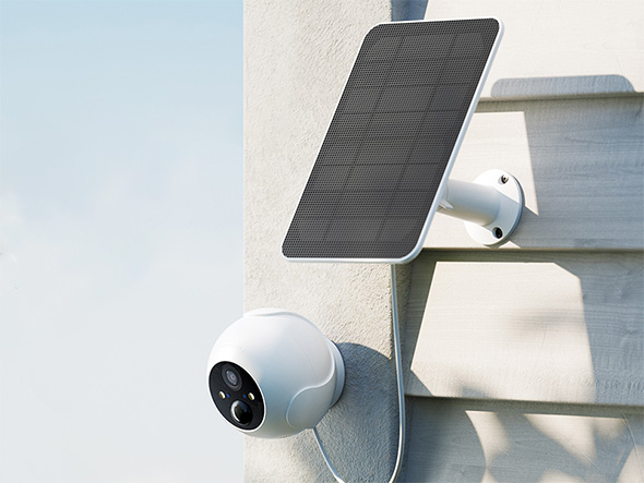 ソーラー充電・無線通信可能で電源や通信用の配線がいらない防犯カメラ 