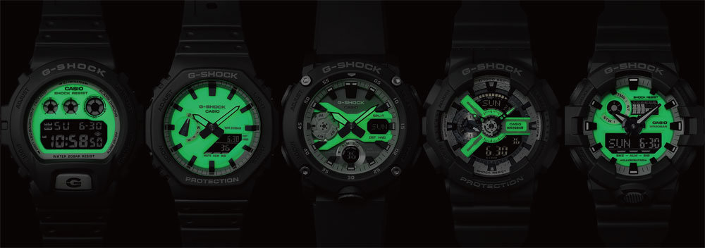 G-SHOCKから蓄光フェイスの「HIDDEN GLOW」シリーズ登場 暗闇で