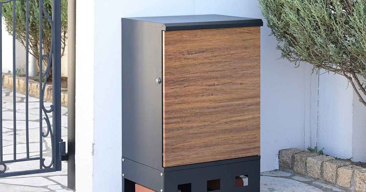 宅配ボックス ポスト 宅配BOX 戸建て用 要組み立て （ブラック1742