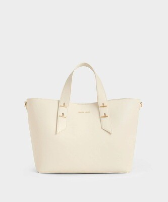 チャールズアンドキース メタリックアクセント ダブルハンドルバッグ