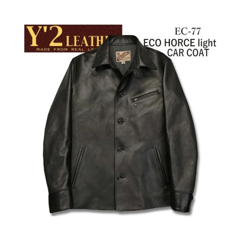 7位:Y'2 LEATHER「エコホースライトカーコート【EC-77】ブラック」