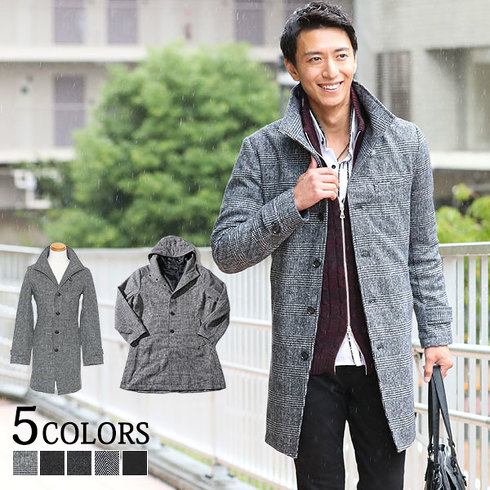 5位:MENZ-STYLE「イタリアン スタンド カラー ウール コート」
