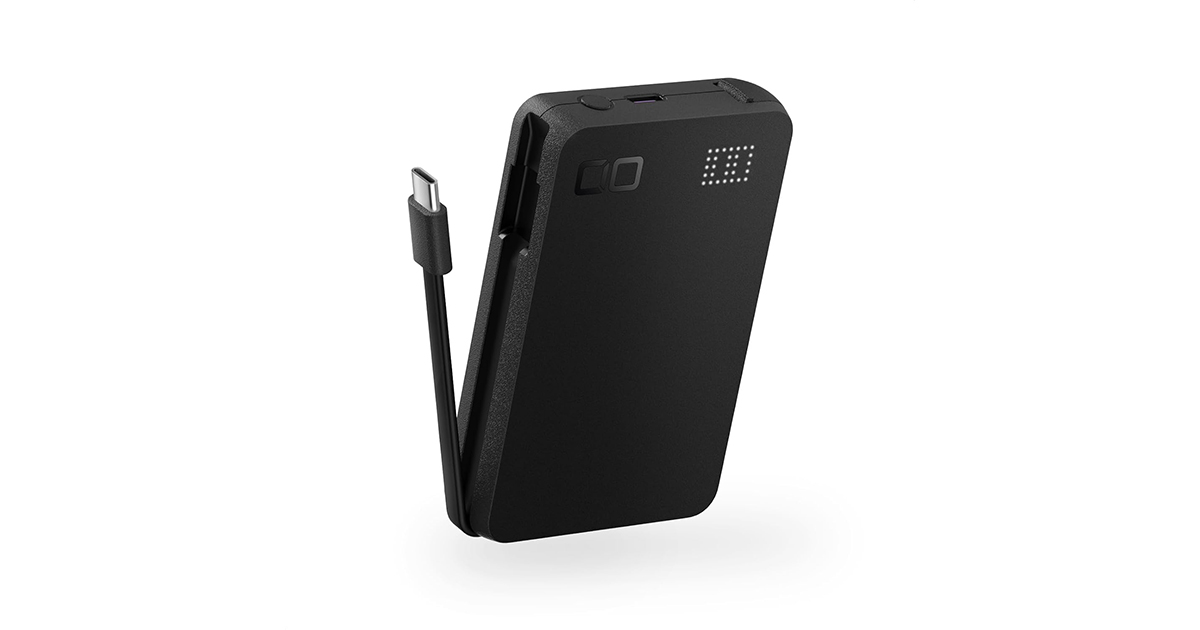 モバイルバッテリー 10000mAh ケーブル内蔵 大容量 充電ケーブル忘れの心配ナシ！ 「ケーブル内蔵モバイルバッテリー