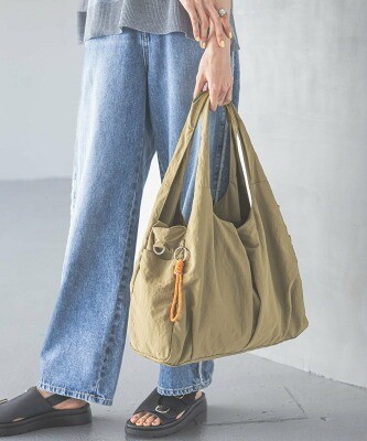 グローバルワーク 撥水軽量2WAYポケットファスナートート