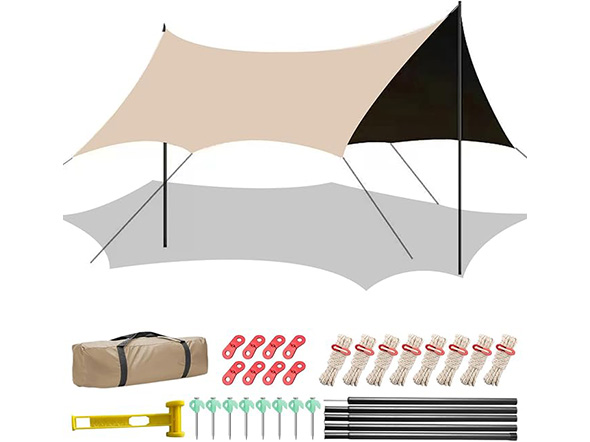 LUHANA タープ シェルター型 大型 耐水圧8000mm (サンドベージュ) 今