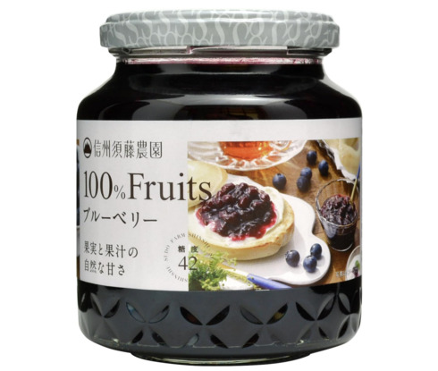 スドージャム「信州須藤農園 100%フルーツ ブルーベリー 340g」