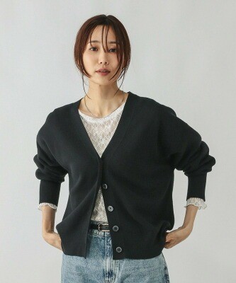 グローバルワーク スウェットライクVネックカーディガン