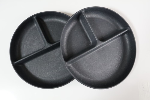 無印良品 レンジで使える ヤシの端材を使った 仕切り付きプレート 2枚組