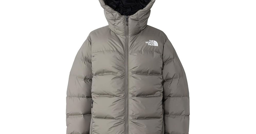 ちぃ⭐︎THE NORTH FACE グレー ダウンジャケット フード付き 真冬でもしっかり暖かい！ ノースフェイスのフード付き「ダウン