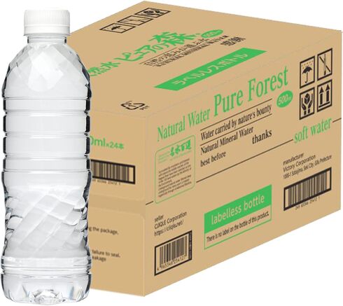 ビクトリーボトリング株式会社「ピュアの森 ラベルレス 500ml×24本」