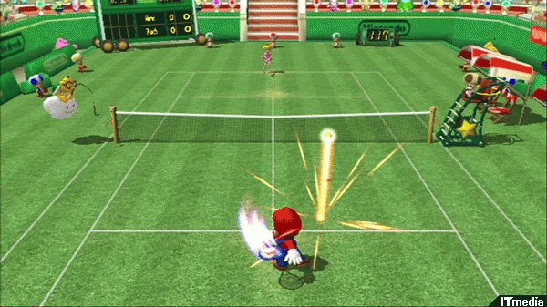 Wiiリモコンでスマッシュ!!――「Wiiであそぶ マリオテニスGC」登場 
