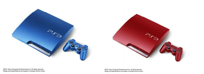PS3に新色「スプラッシュ・ブルー」と「スカーレット