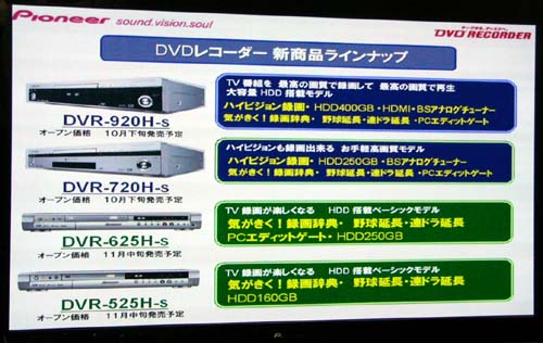 パイオニアもDVD-RのVR録画に対応──DVDレコーダー5製品を発表（1/2