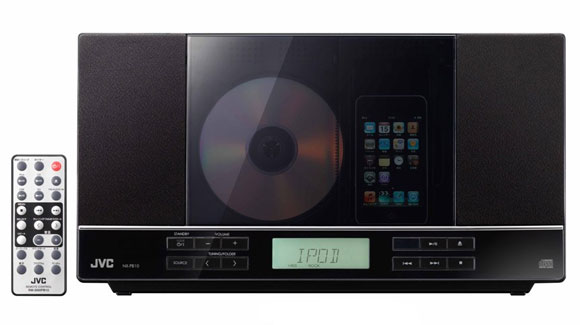 ビクター、スリムな縦型デザインのiPod対応ミニコンポ「NX‐PB10