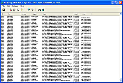 Registry Monitorの画面