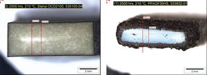 写真3　StanylDiablo（左）とPAの長期耐熱比較（提供：DJEP）