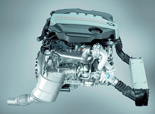 写真3　BMW123dのクリーンディーゼルエンジン（提供：BMW社）