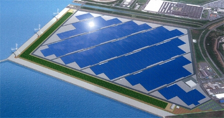 太陽光発電所・風力発電所の完成予定図