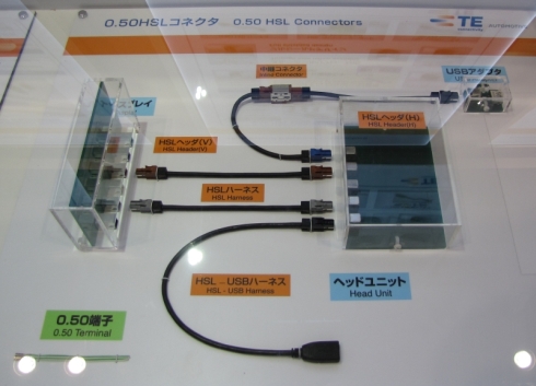 タイコ エレクトロニクス ジャパンの「0.50 HSL コネクタ」の製品群