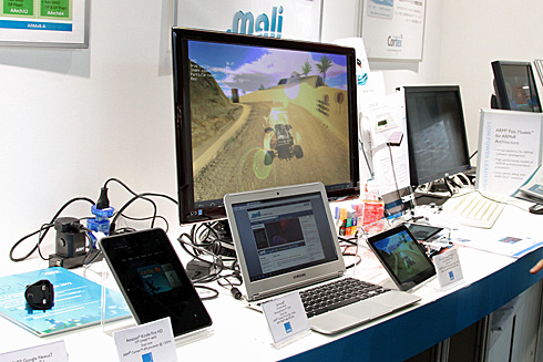 ARMによるモバイルデバイスの最終製品の展示