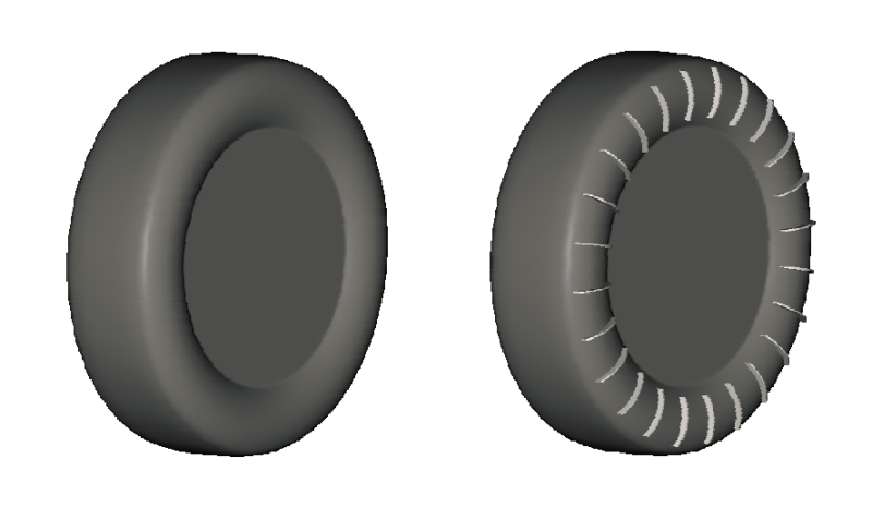 フィン付きタイヤで空気抵抗を低減 エアロパーツ並みの効果を確認 エコカー技術 Monoist