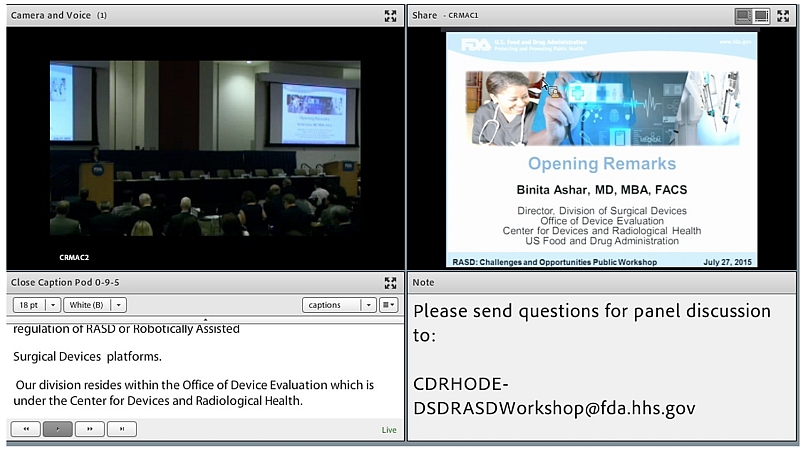 }2@FDAJ[NVbvi2015N7j̗lqiNbNŊgj oTFFDAuPublic Workshop - Robotically-Assisted Surgical Devices: Challenges and Opportunitiesvi2015N7j