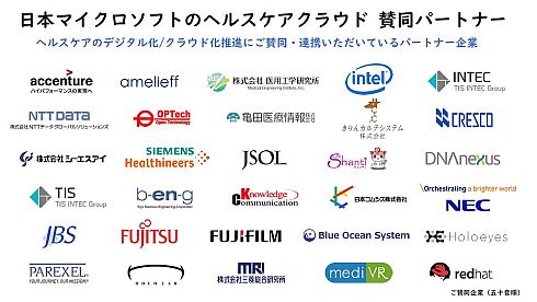 日本マイクロソフトのヘルスケアクラウド賛同パートナー