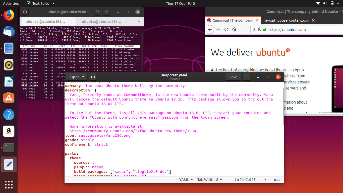  Ubuntu 19.10̃fXNgbvC[WiNbNŊgj oTFCanonical