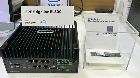 「HPE Edgeline EL300」と「Movidius Myriad X VPU」のモジュール