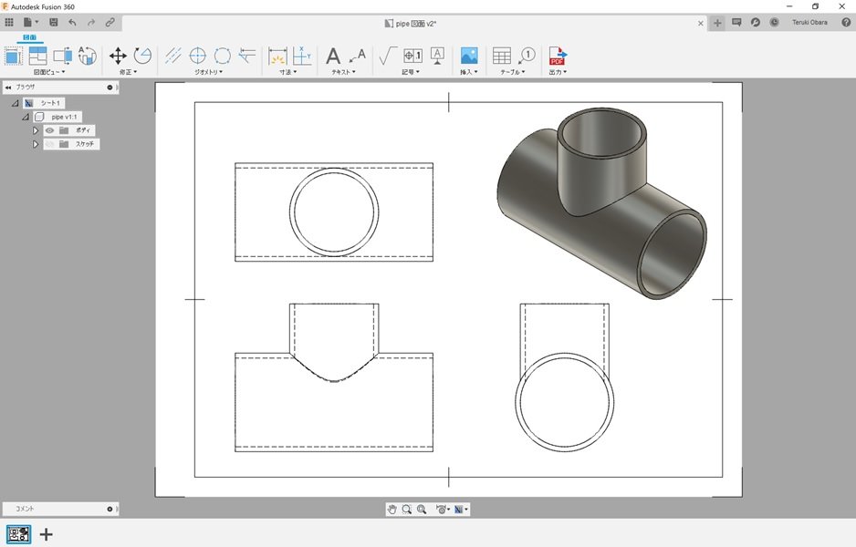 }1@3D CADuFusion 360vŐ}ʂ쐬Ălq mNbNŊgn