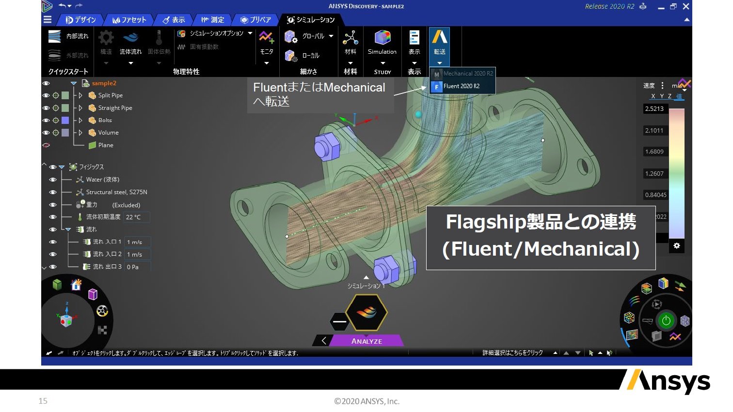 ijuAnsys MechanicalvuAnsys Fluentvւ̃GNX|[gɂΉ^iEjCZX̌nɂ oTFAVXEWp mNbNŊgn