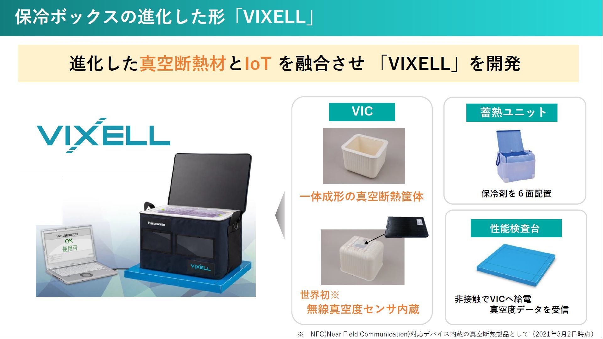 ワクチン定温輸送に最適、一体成形の真空断熱筐体とIoTを融合した保冷