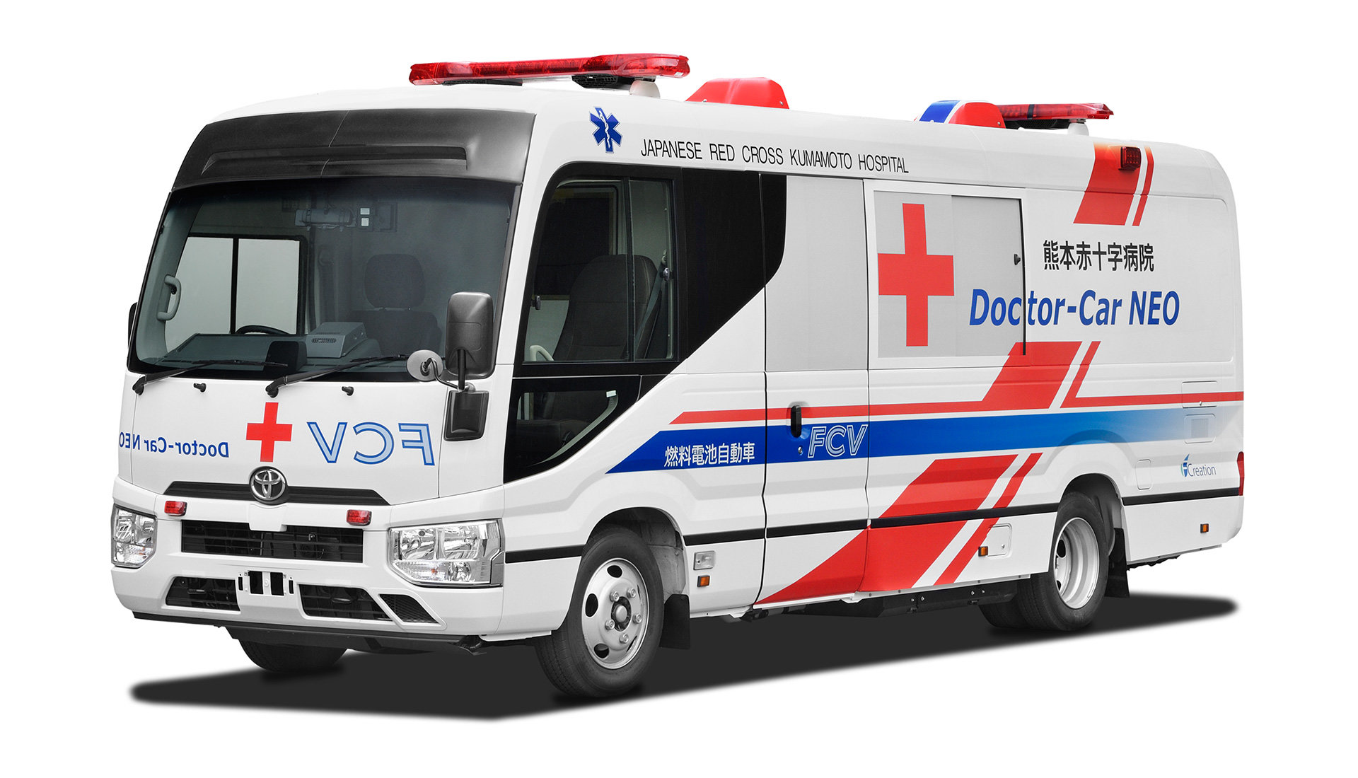 トヨタと熊本赤十字病院がドクターカーをfcvに 停電時に医療と給電を提供 燃料電池車 Monoist
