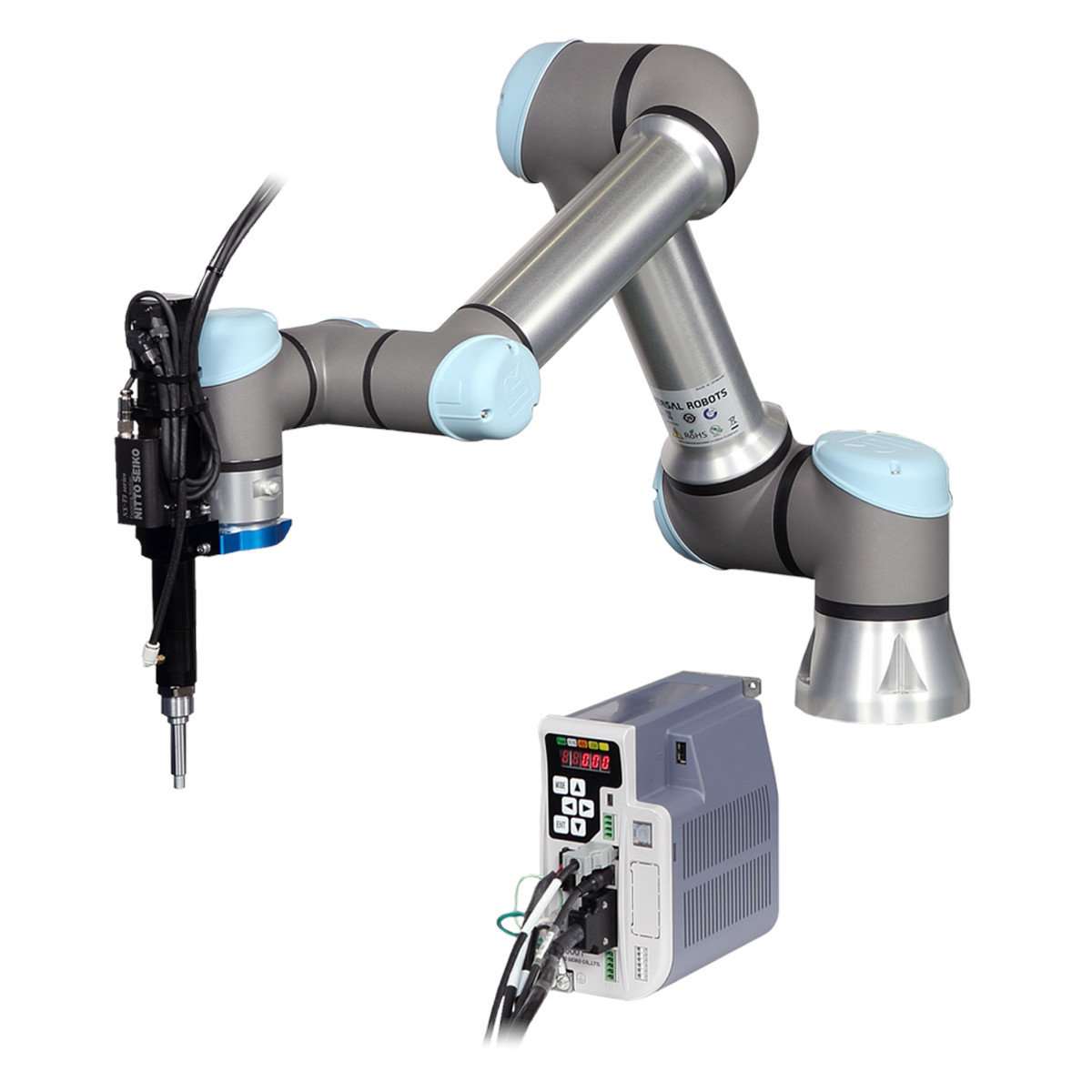 Universal Robot Band ① ねじ締め作業を協働ロボットで自動化、日東精工がねじ締め機で「UR+