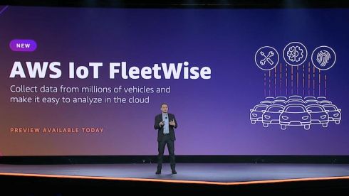 基調講演で「AWS IoT FleetWise」を紹介する様子