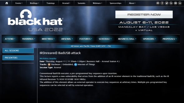 uBlack Hat USA 2022 Arsenalvō̑ꂽgIR(Infrared) BadUSB attackh̏Љy[W
