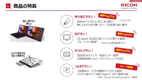 「RICOH Portable Monitor 150BW／150」の4つの特徴