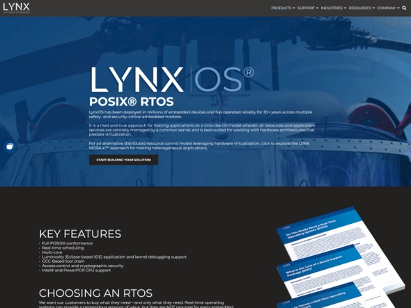 「LynxOS」のWebサイト
