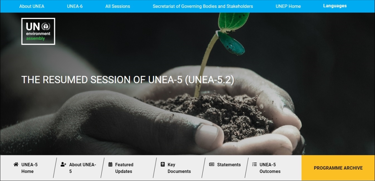 }2@5񍑍ۘAiUNEAji2022N228`32jWebTCgmNbNŊgn oFThe United Nations Environment Programme (UNEP)uThe resumed session of UNEA-5 (UNEA-5.2)vi2022N228`32j