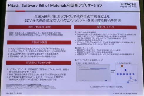 uHitachi Software Bill of MaterialspAvP[Vv̊Tv