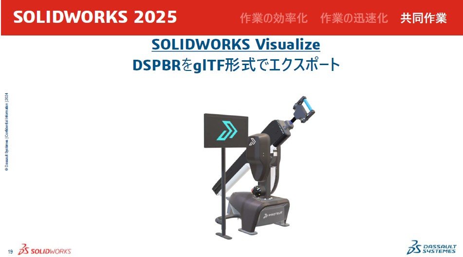 uSOLIDWORKS VisualizevɂāAuSOLIDWORKS 2025vł̓_Op̊Oσff[^`uDSPBRvAuglTFv`ŃGNX|[gł悤ɂȂmNbNŊgn oF_b\[EVXeY