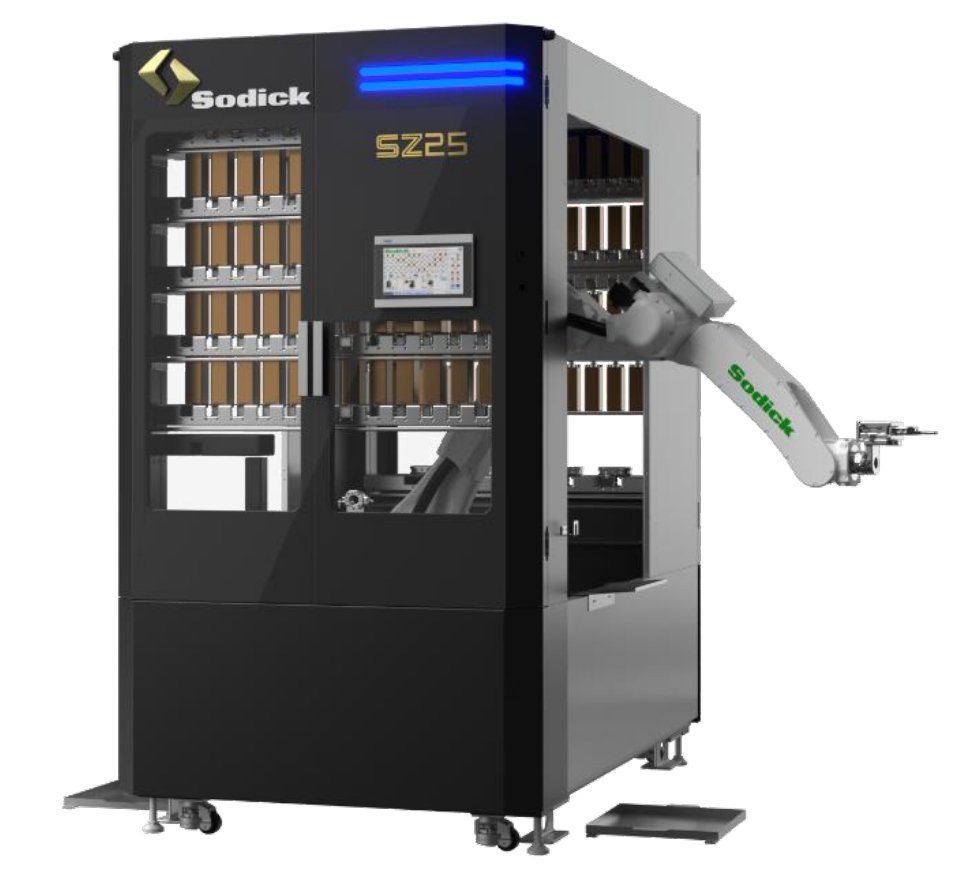 電極やワークをロボットが交換、最大可搬質量を18kgに拡大した自動搬送